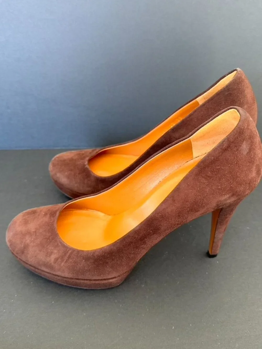 Gucci Cocoa Nappa Charlotte Platform Pumps Heels Size 38